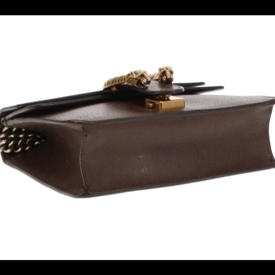 Gucci Brown Leather and Web Detail Mixed HW Mini Dionysus