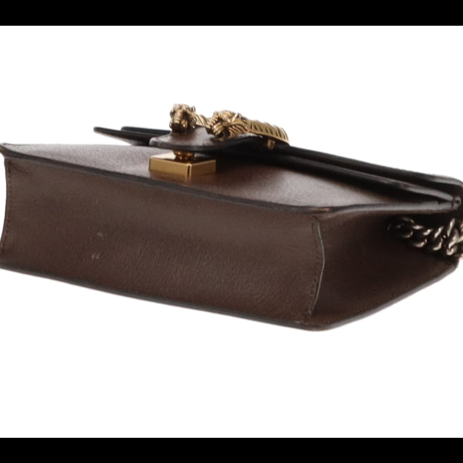Gucci Brown Leather and Web Detail Mixed HW Mini Dionysus
