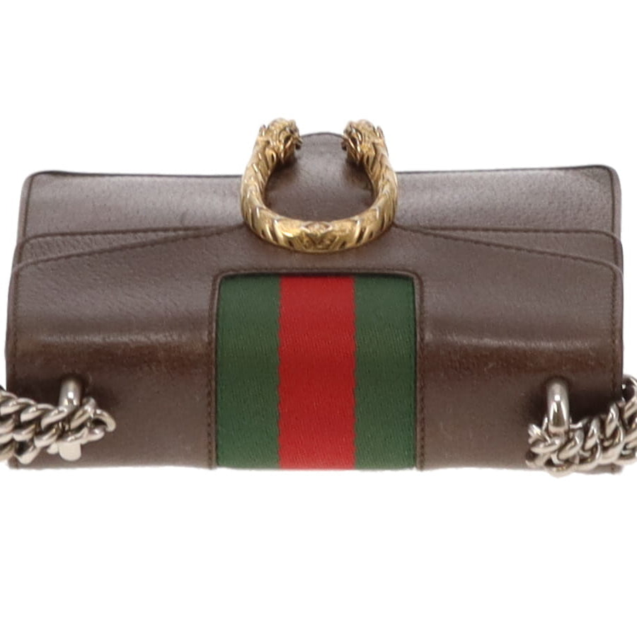 Gucci Brown Leather and Web Detail Mixed HW Mini Dionysus