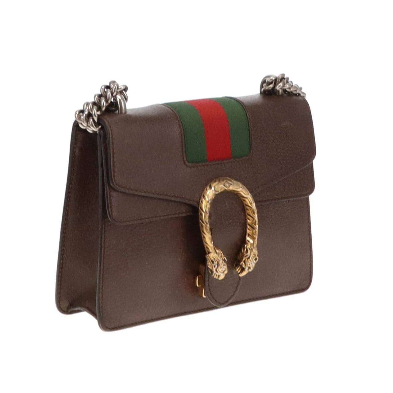 Gucci Brown Leather and Web Detail Mixed HW Mini Dionysus