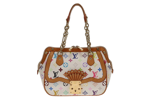 Louis Vuitton Gracie MM White Multicolour Vintage LM1014