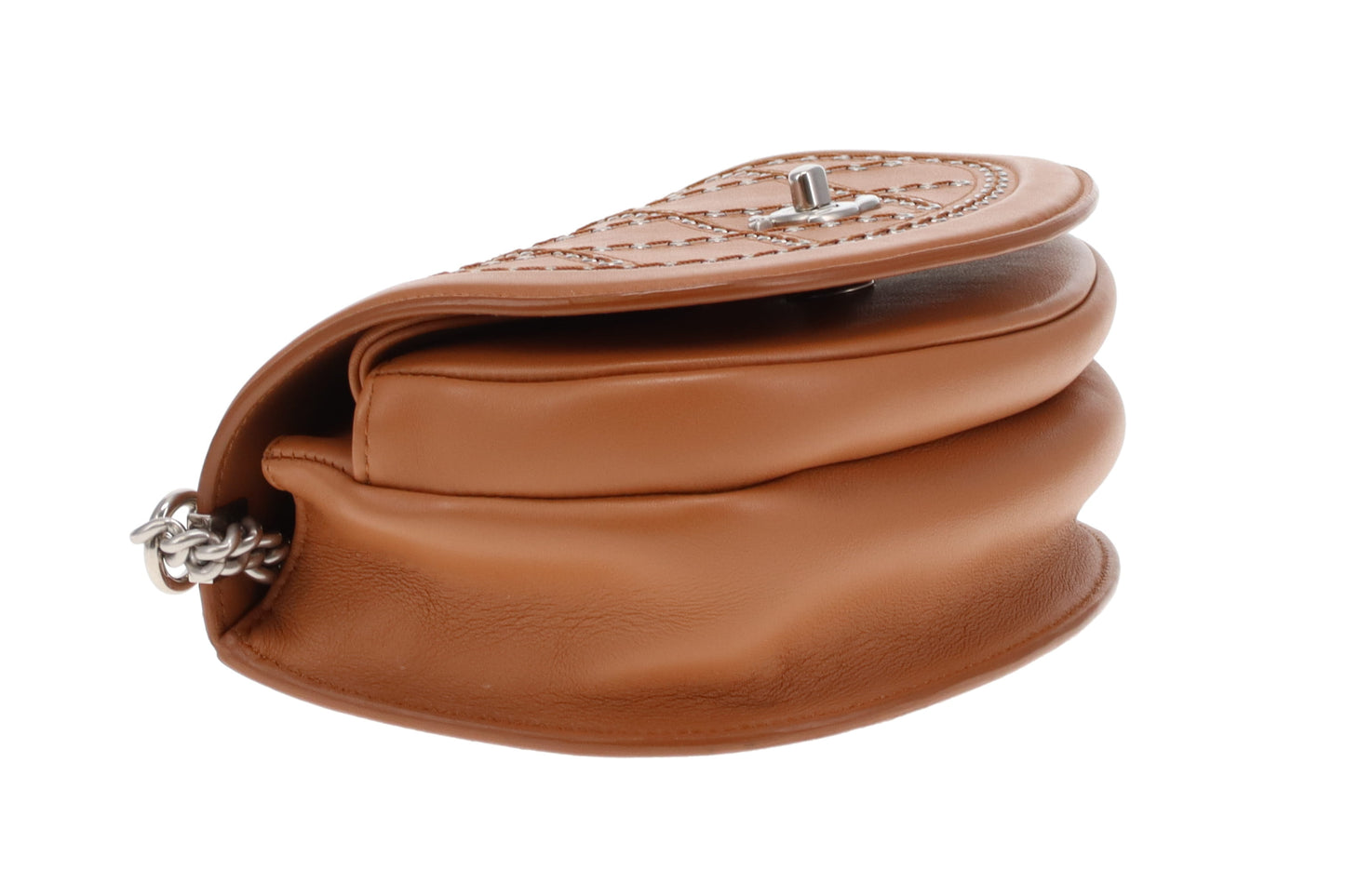 Chanel Coco Eyelets Saddle Bag Tan 2018