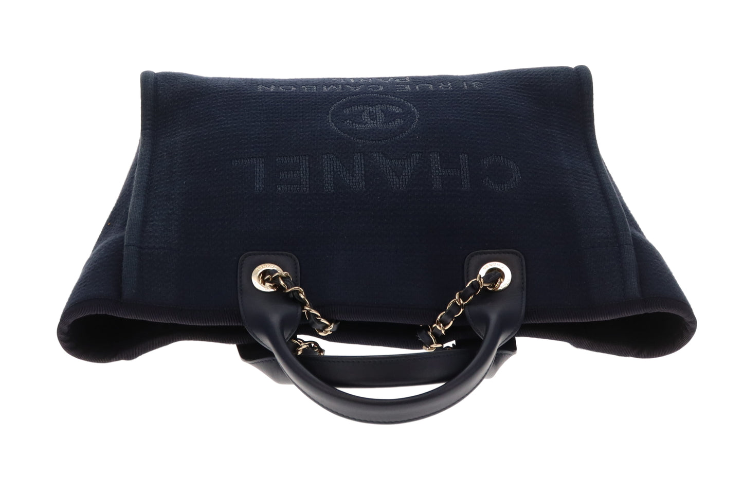 Chanel Small Deauville Tote Navy Blue 2022
