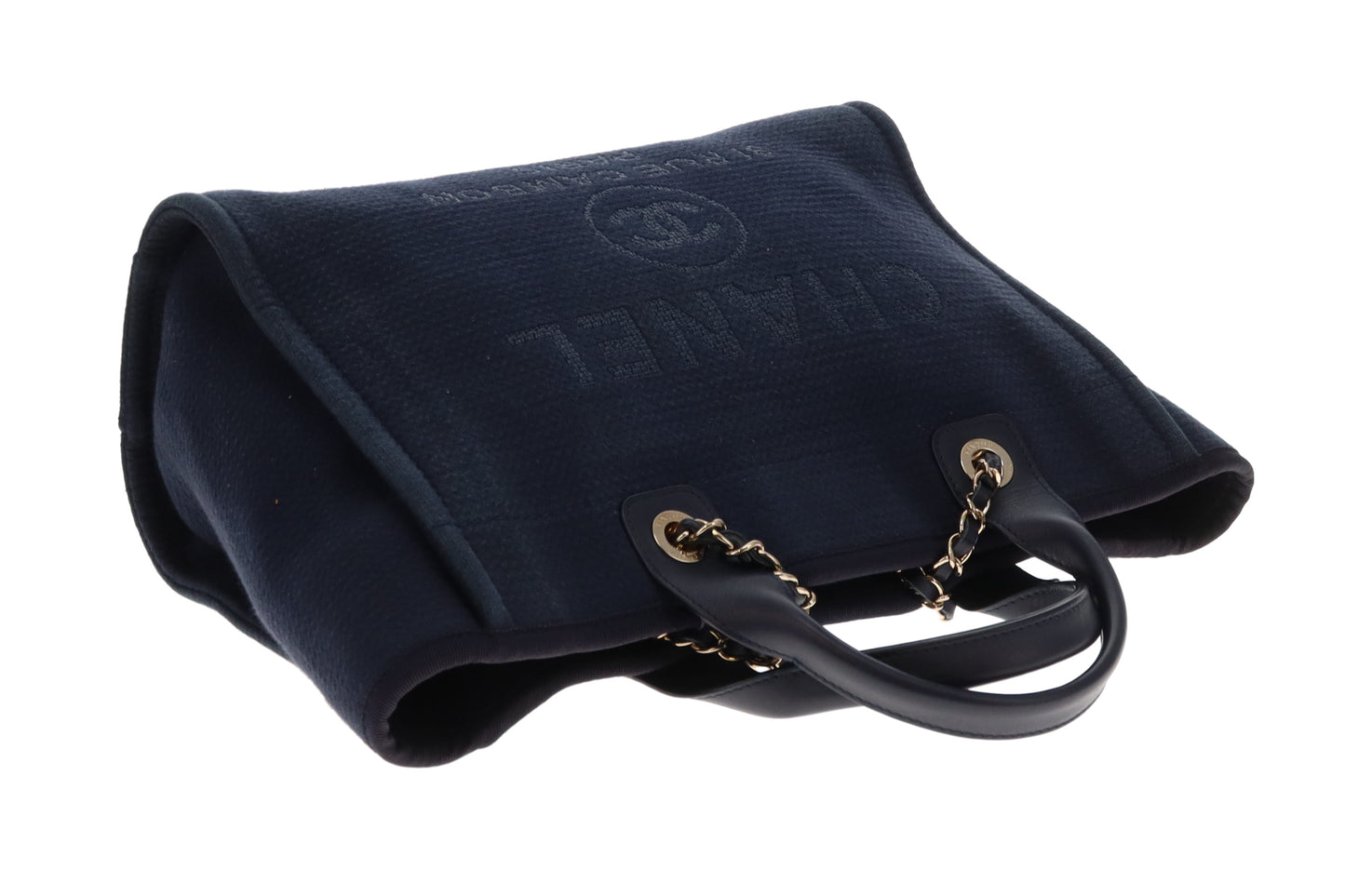Chanel Small Deauville Tote Navy Blue 2022