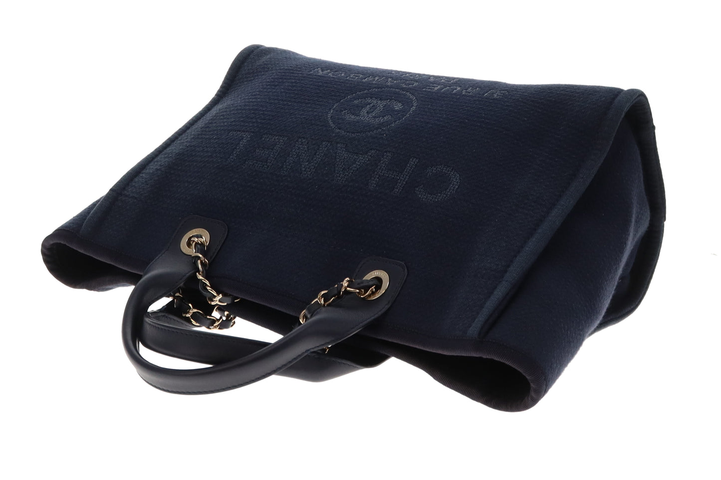 Chanel Small Deauville Tote Navy Blue 2022