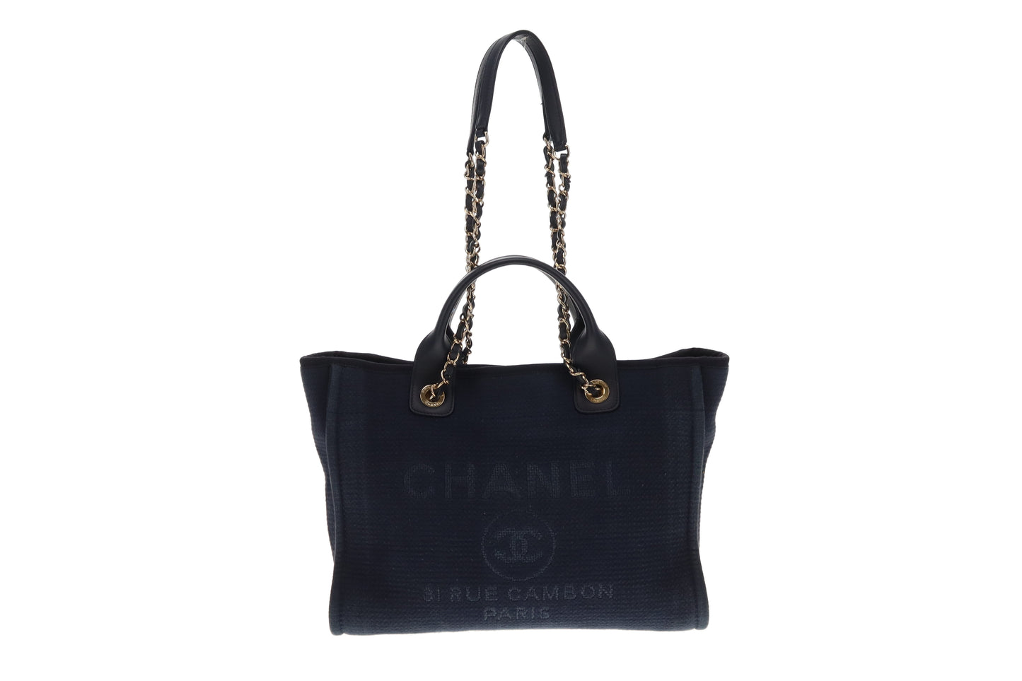Chanel Small Deauville Tote Navy Blue 2022