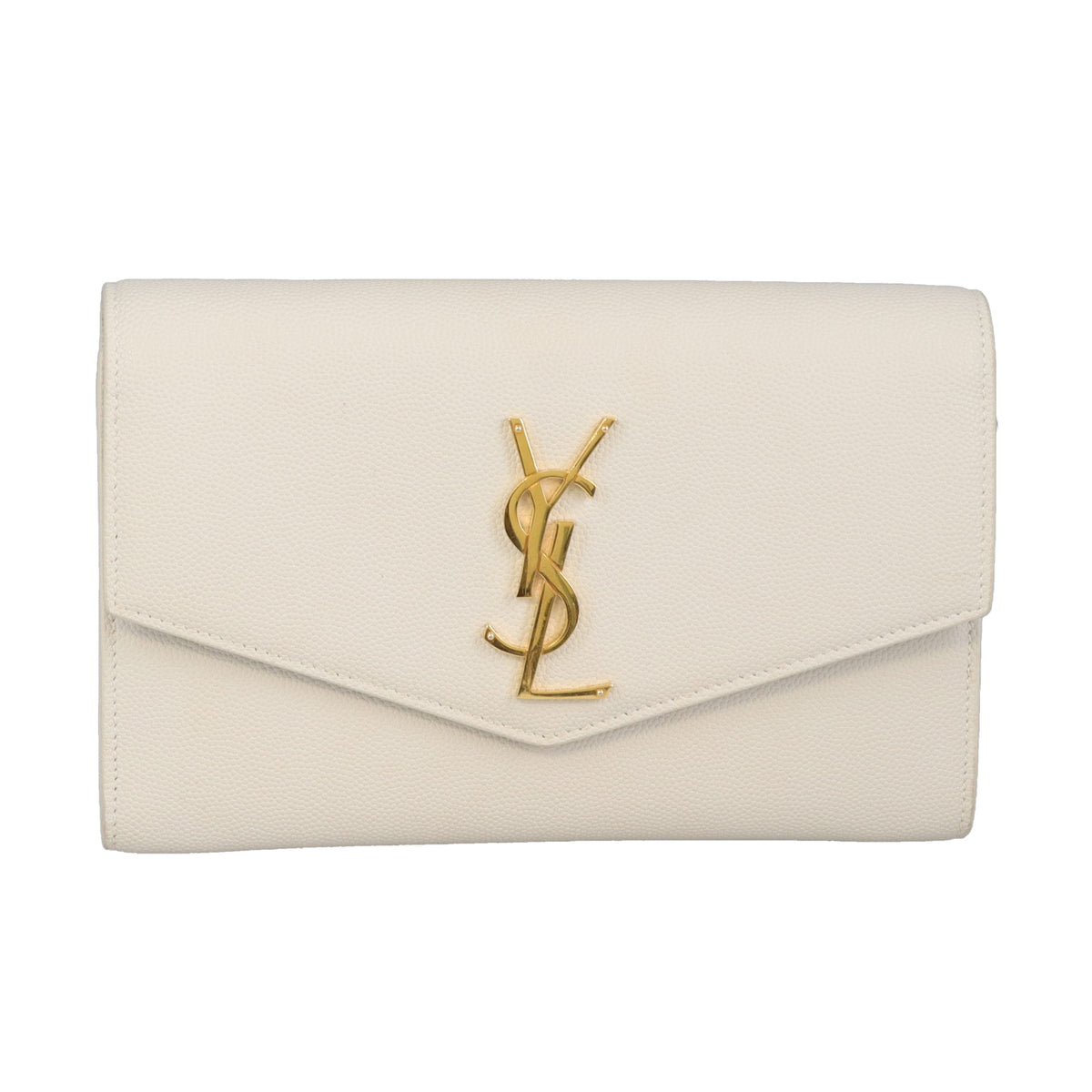 Saint Laurent Uptown Chain Wallet with Cardholder Blanc Vintage GHW 2021