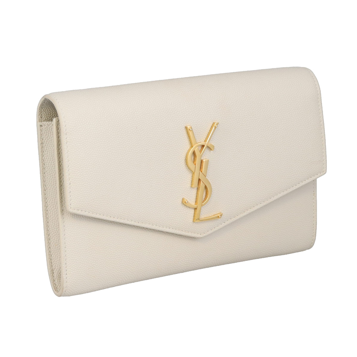 Saint Laurent Uptown Chain Wallet with Cardholder Blanc Vintage GHW 2021