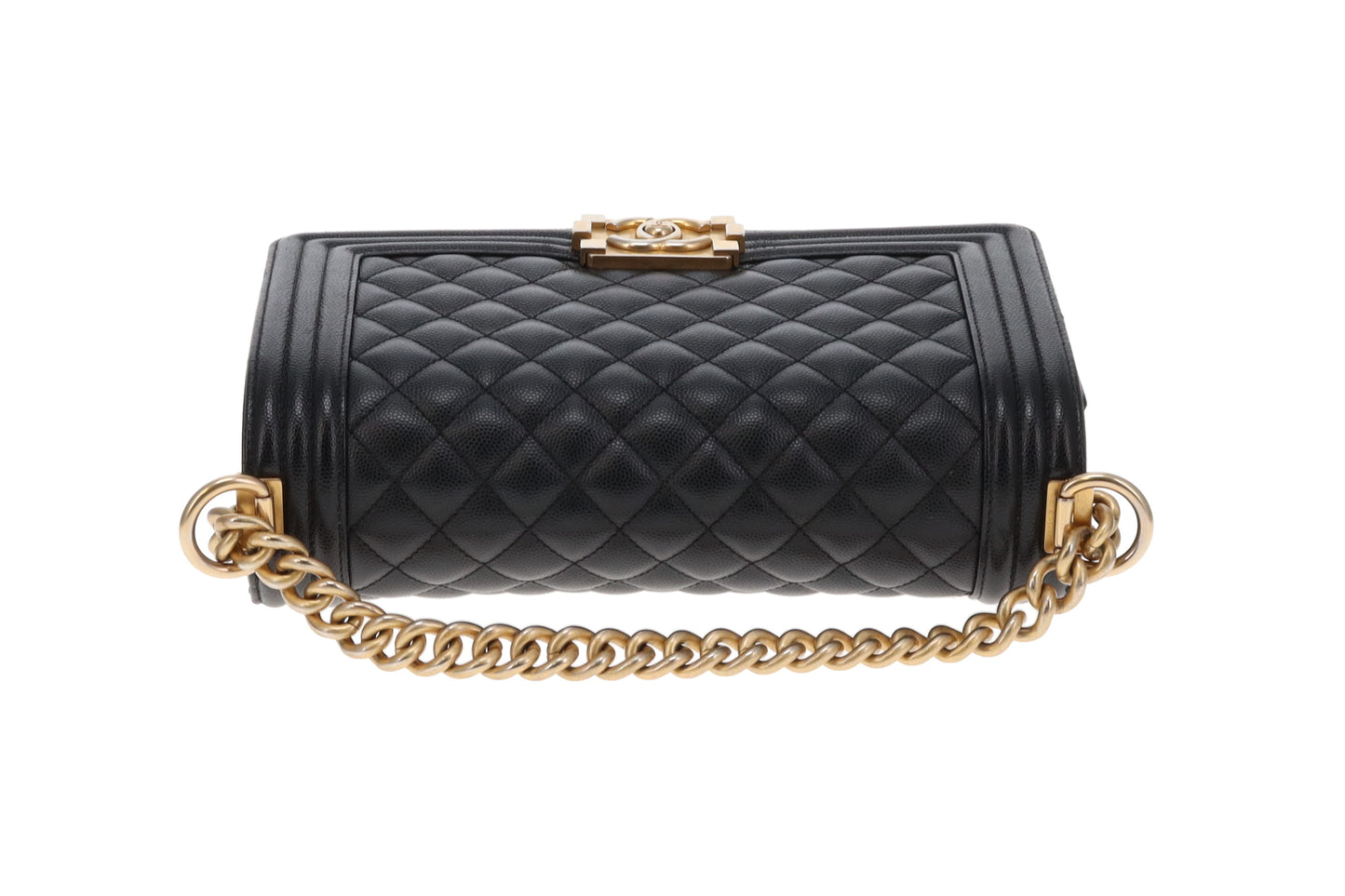 Chanel Medium Boy Bag In Black Caviar Leather GH 2019