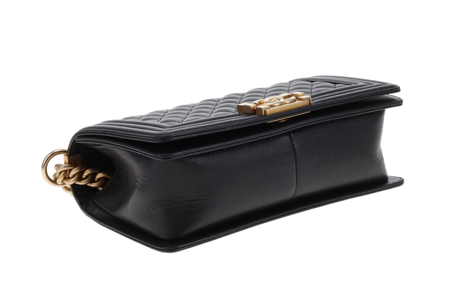 Chanel Medium Boy Bag In Black Caviar Leather GH 2019