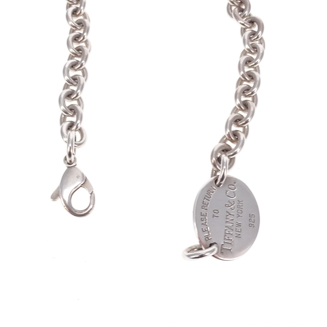Tiffany & Co Oval RTT Tag Choker Sterling Silver
