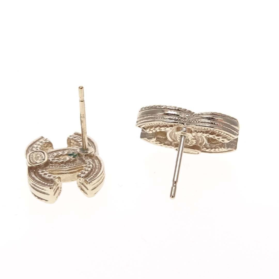 Chanel Costume Pearl CC Earrings In Pale Gold 2019C