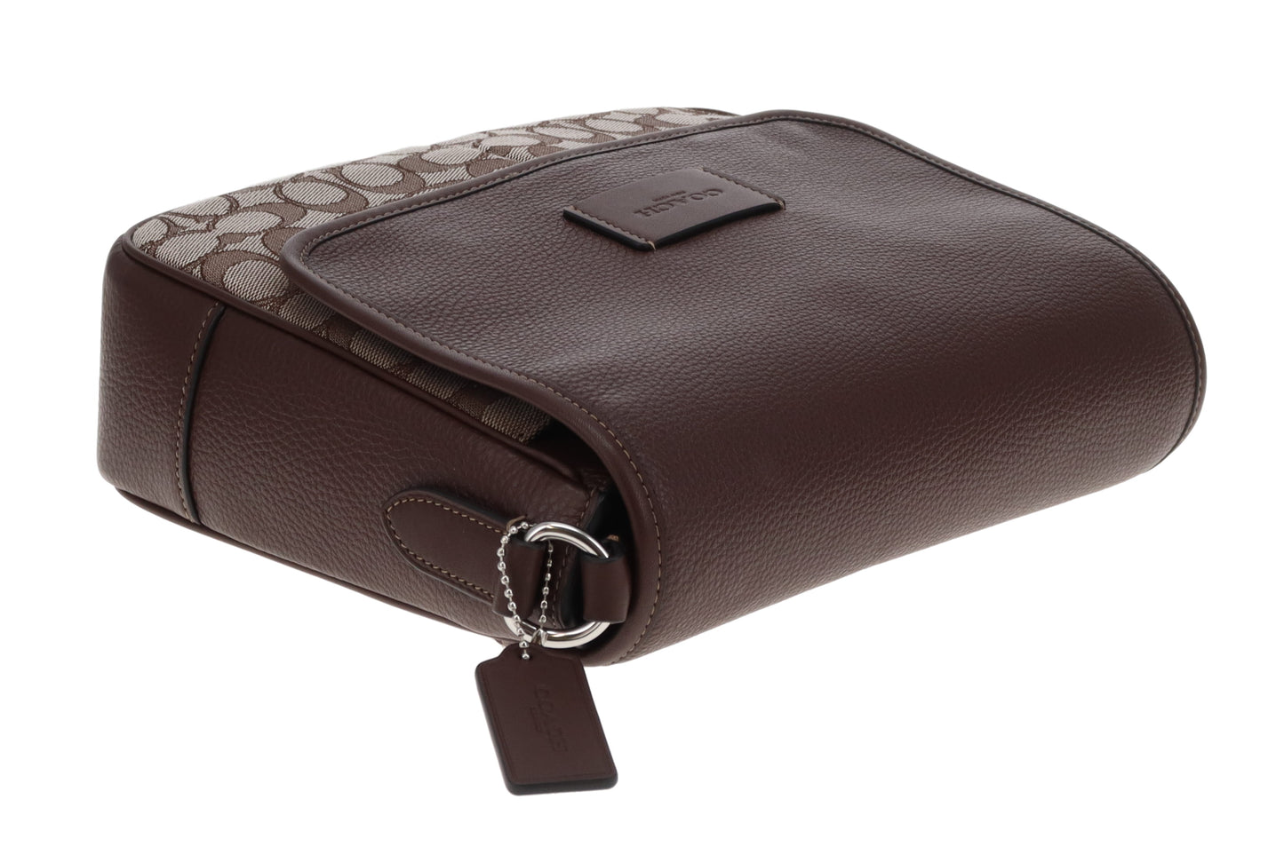 Coach Sprint Signature Monogram Messenger Bag Brown