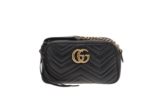 Gucci GG Marmont Small Shoulder Bag Black Chevron