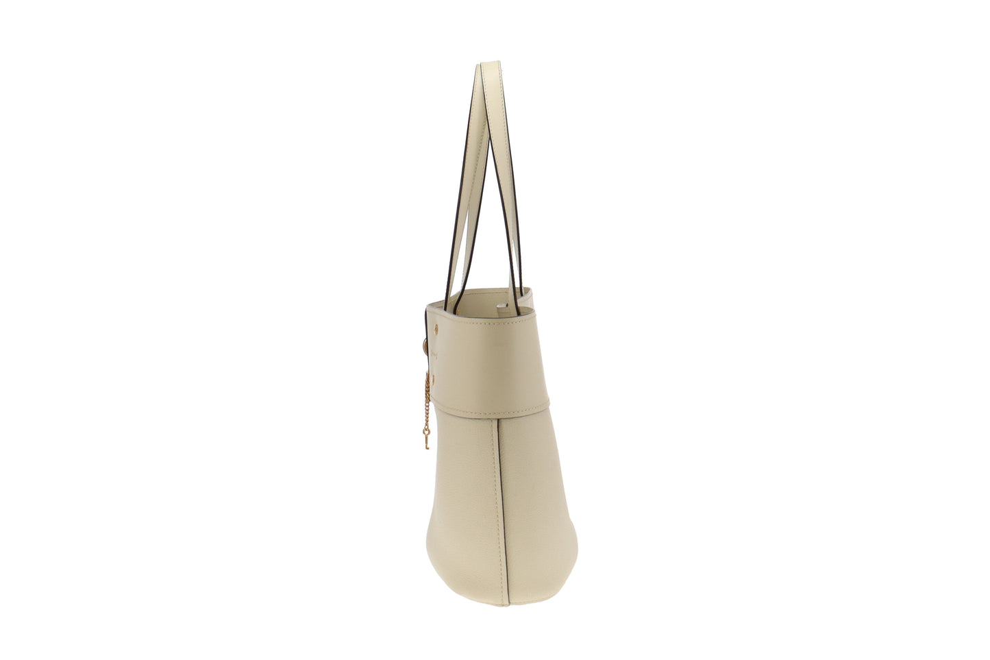 Chloe Cream Smooth and Grained Leather Medium Aby Tote