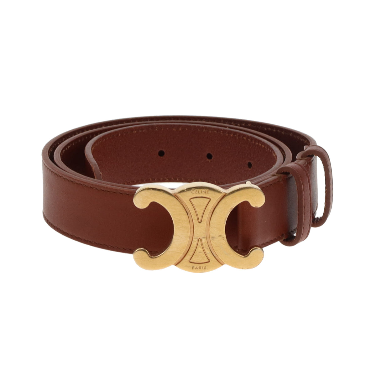 Celine Triomphe Belt 30 mm Tan GHW (size 85cm)