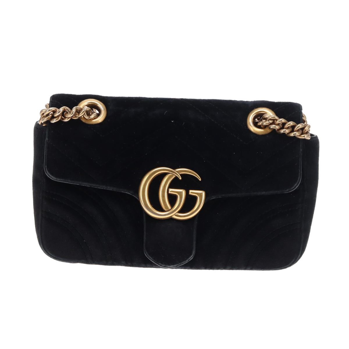 Gucci Marmont Old Model Mini Black Velvet GHW