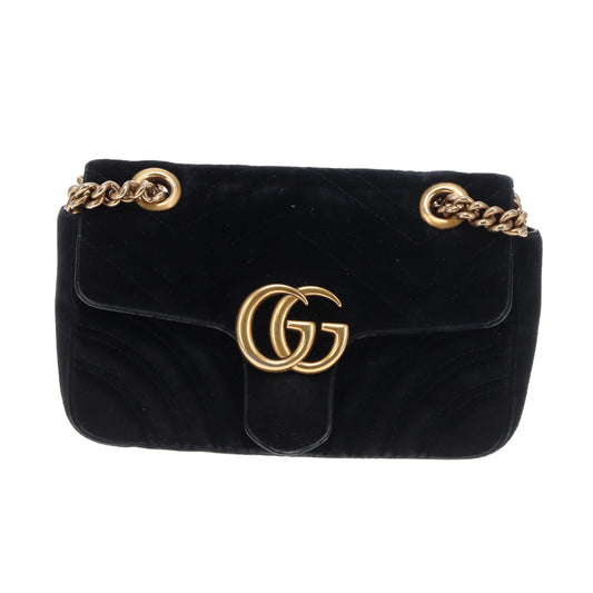 Gucci Marmont Old Model Mini Black Velvet GHW