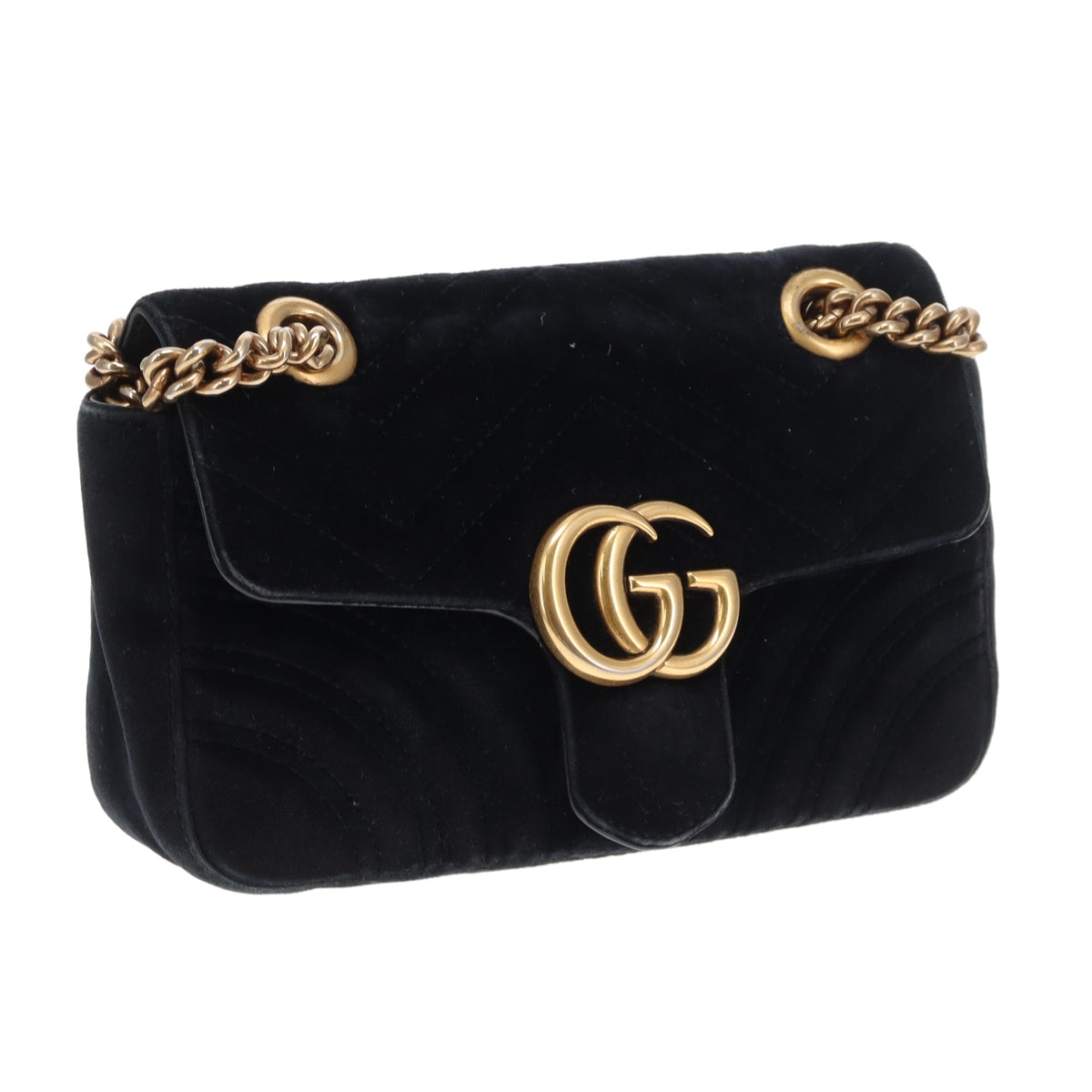 Gucci Marmont Old Model Mini Black Velvet GHW