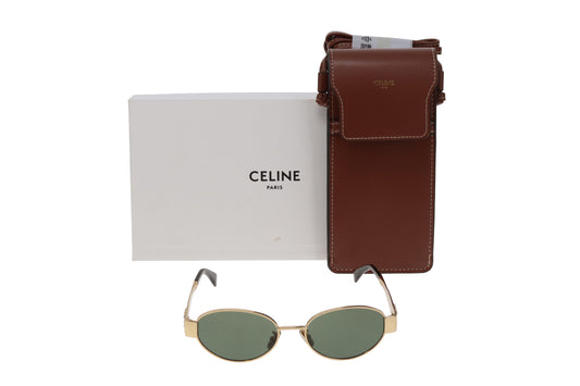 Celine Triomphe 01 Metal Sunglasses Gold/Green