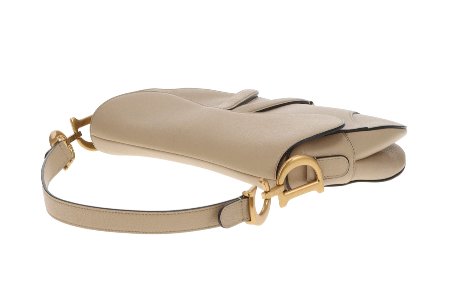 Dior Saddle Bag Beige With Montaigne Navy Strap (2020)