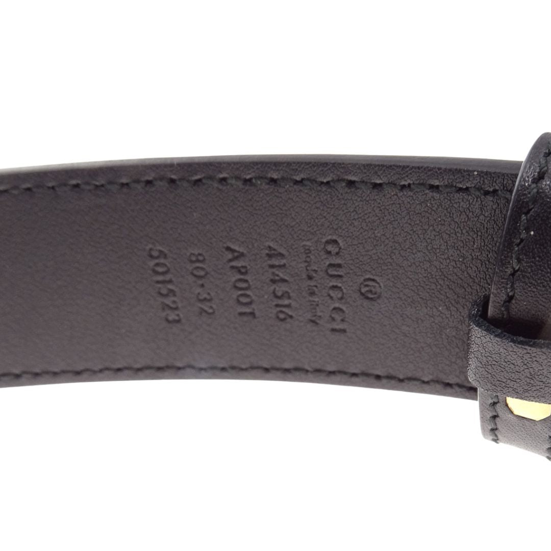 Gucci GG Belt Black GHW 80cm