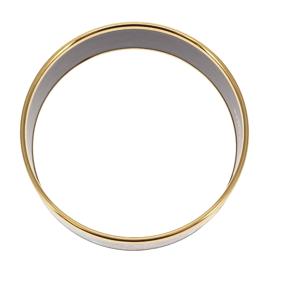 Hermes Bangle Teal Leopard Enamel Gold Plated