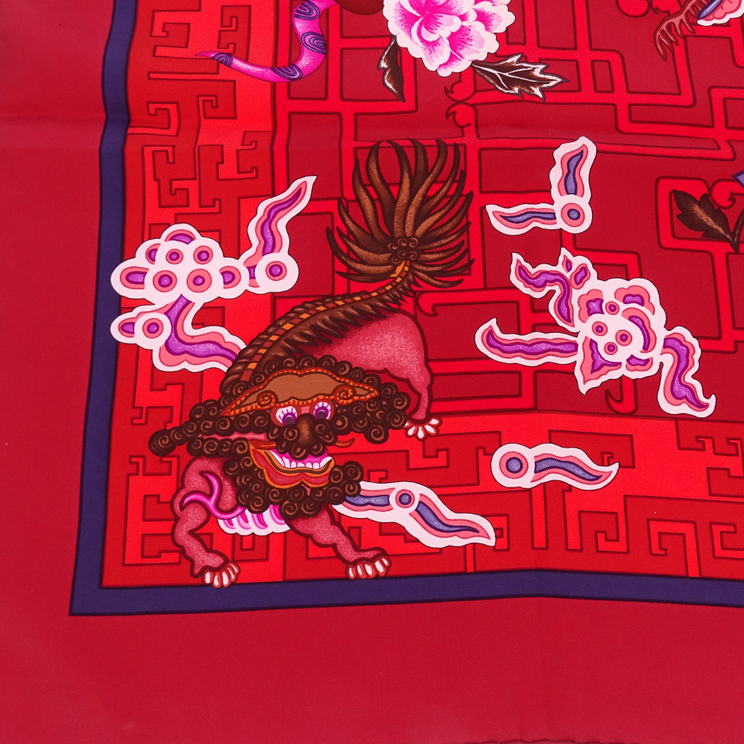 Hermes Turandot 90cm Silk Scarf Red