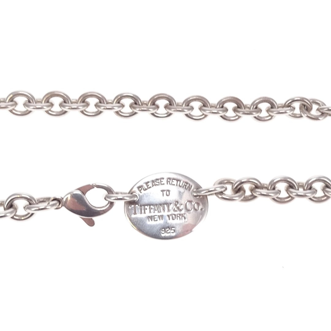 Tiffany & Co Oval RTT Tag Choker Sterling Silver