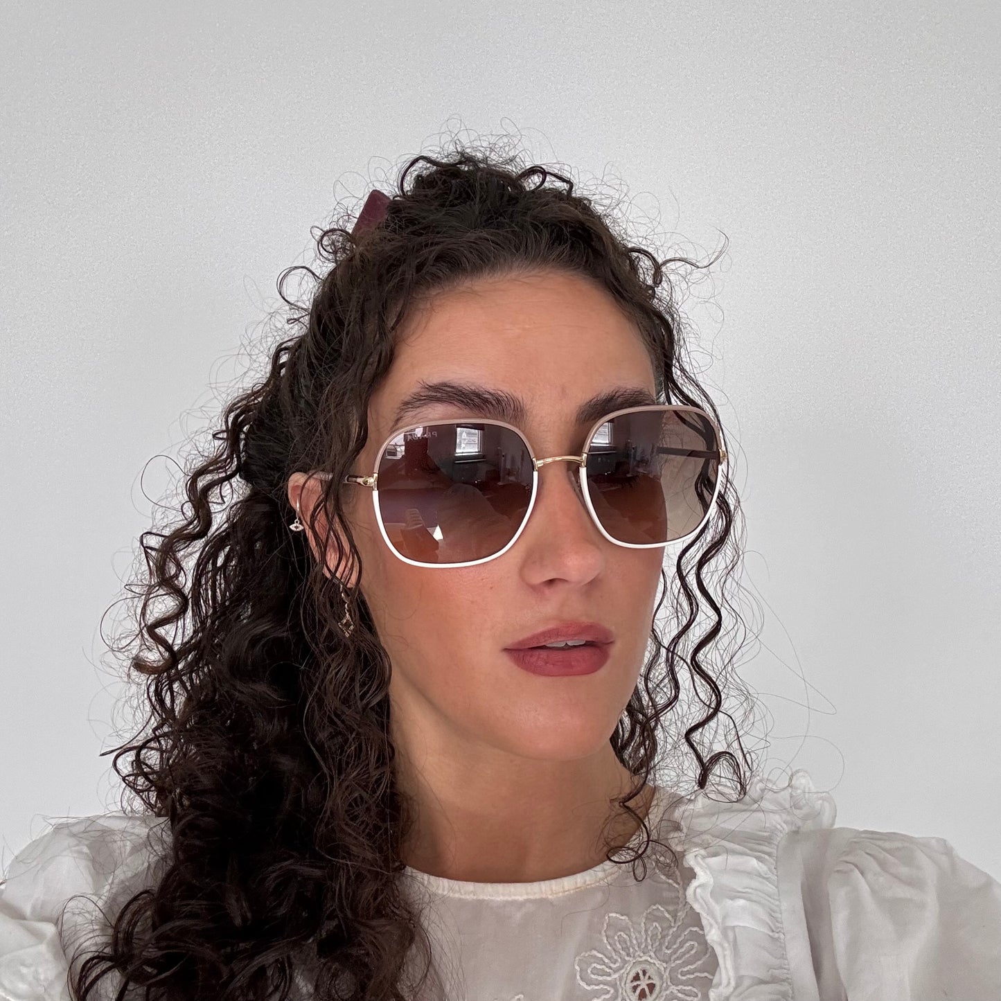 Prada Square SPR67X Sunglasses Beige & Gold