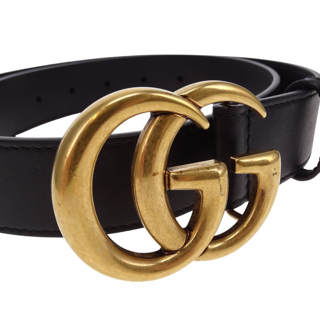 Gucci GG Belt Black GHW 80cm