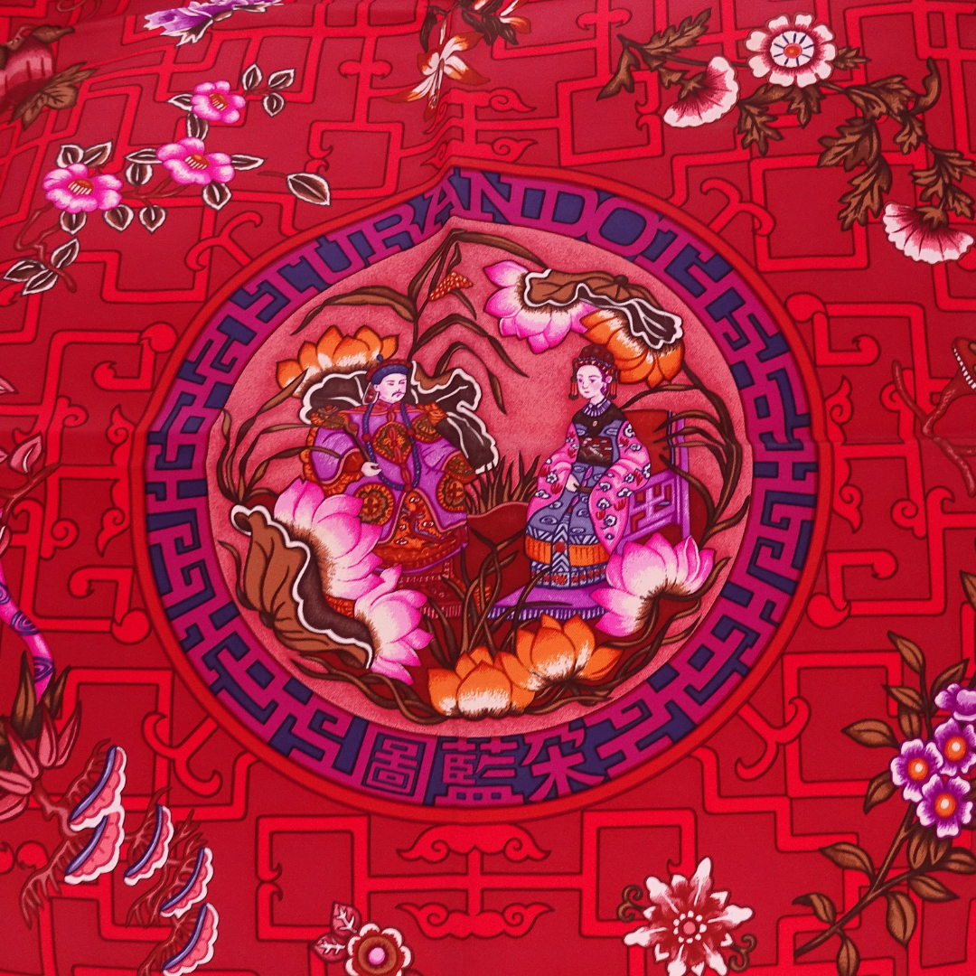 Hermes Turandot 90cm Silk Scarf Red