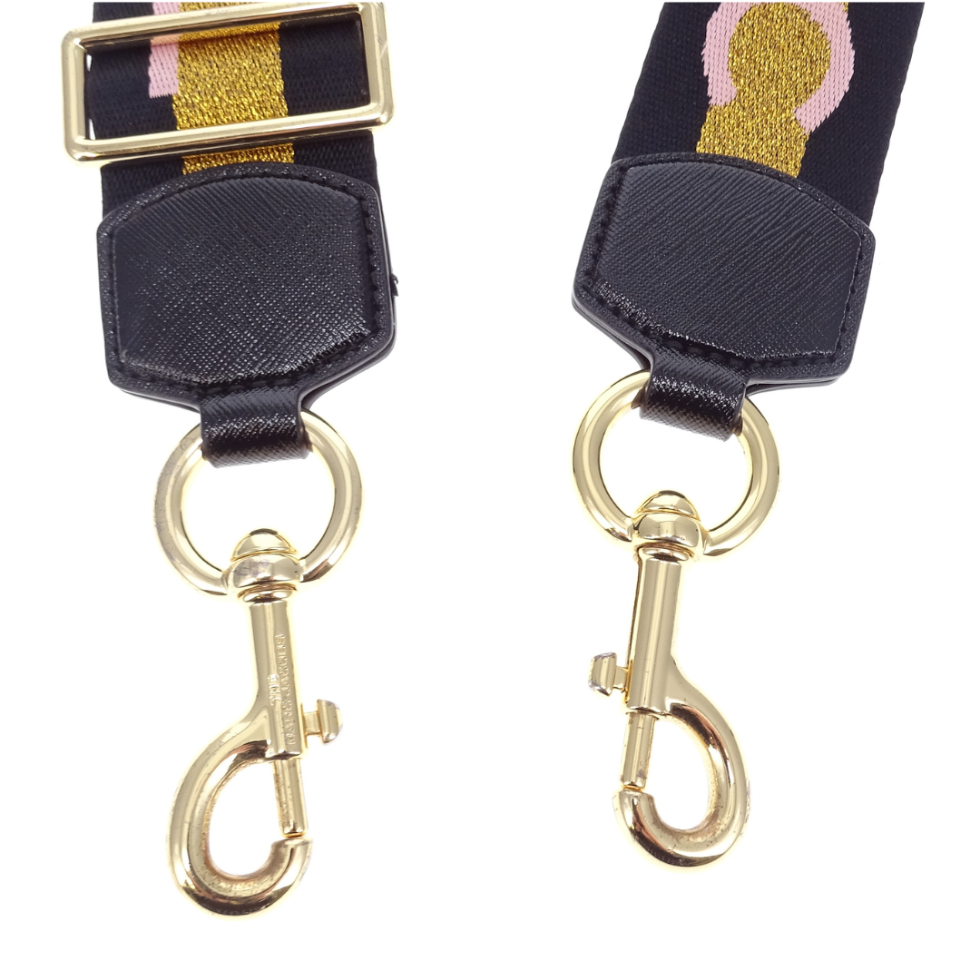 Marc Jacobs Logo Strap Black/Gold/Pink