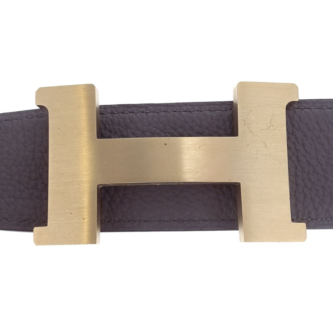 Hermes Belt Noir and Etain with Constance Buckle