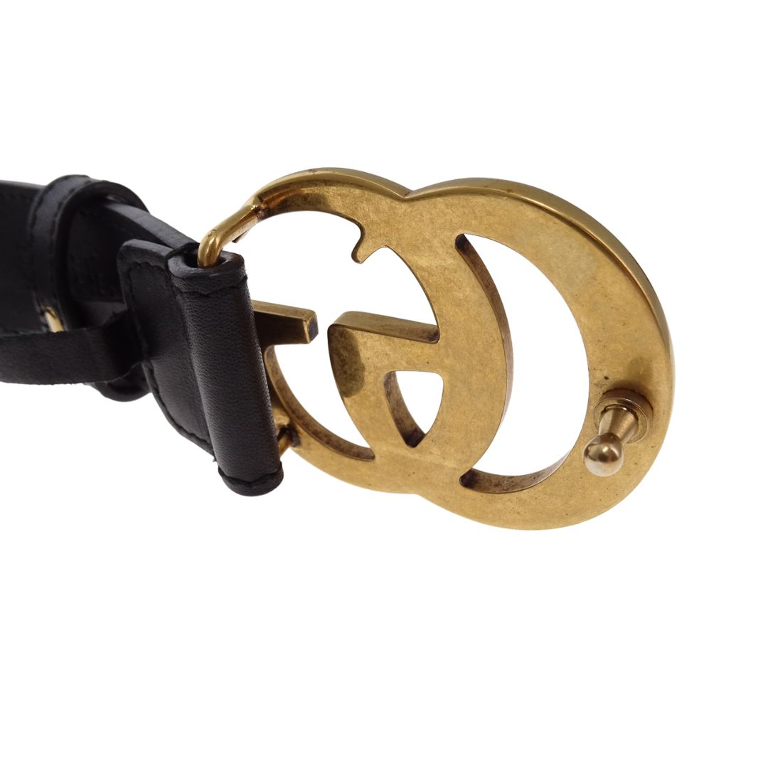 Gucci GG Belt Black GHW 80cm