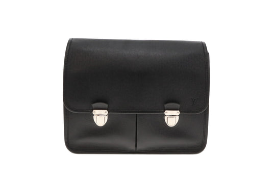 Louis Vuitton Black Taiga Leather Twin Pocket Business Bag MB4018