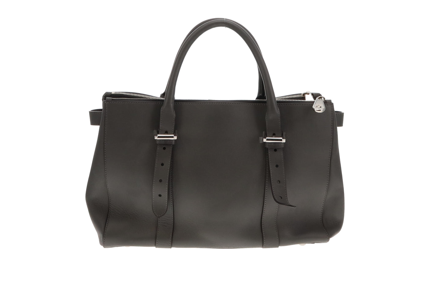 Mulberry Grey Sily Calfskin Double Zip Bayswater