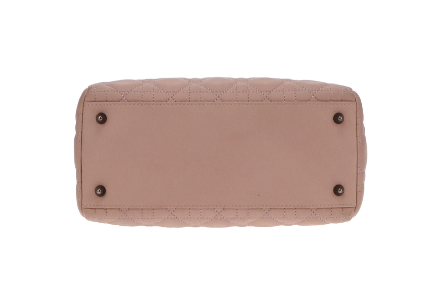 Dior Blush Leather and Metallic Cannage Stitching Medium Lady Dior with Strap 2011