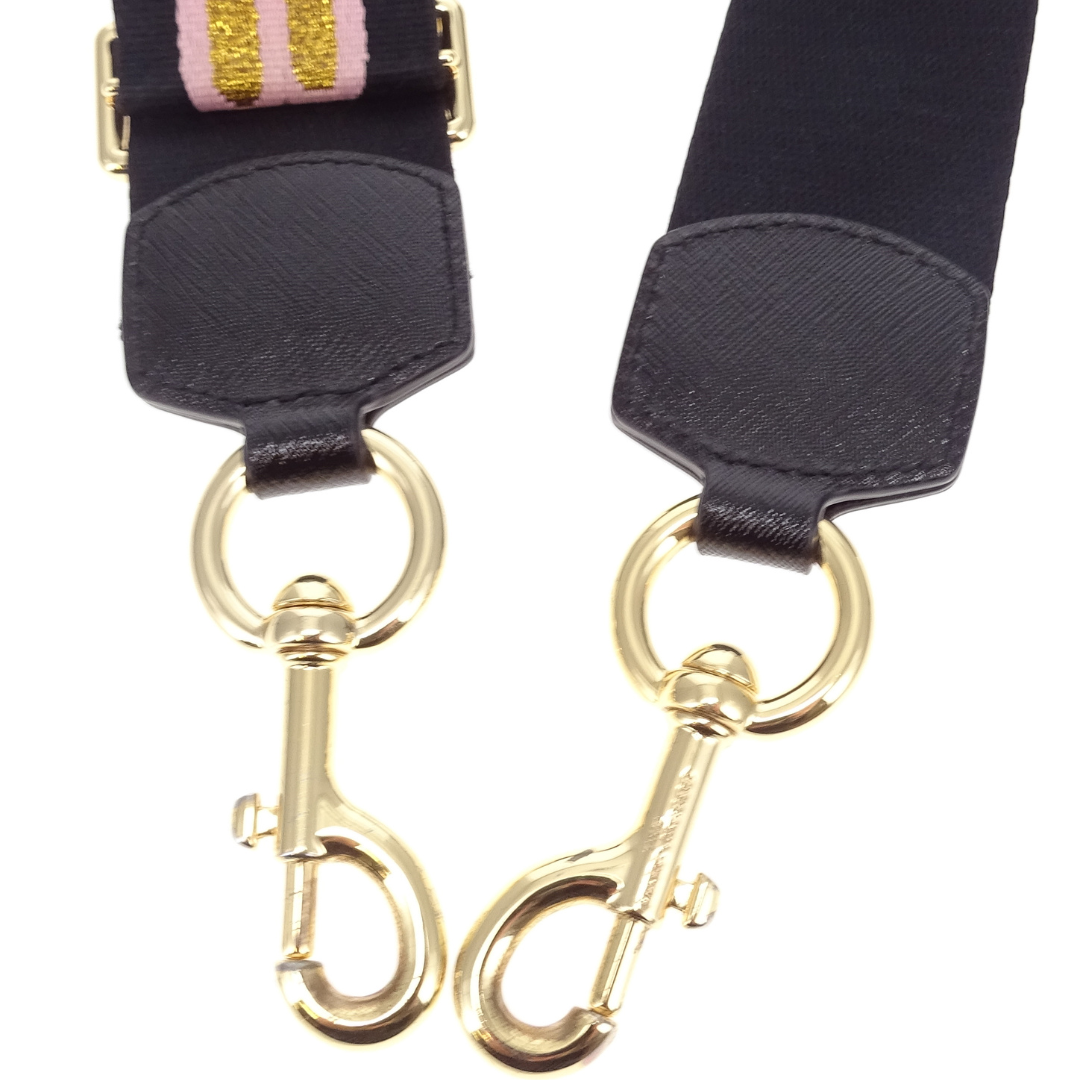 Marc Jacobs Logo Strap Black/Gold/Pink