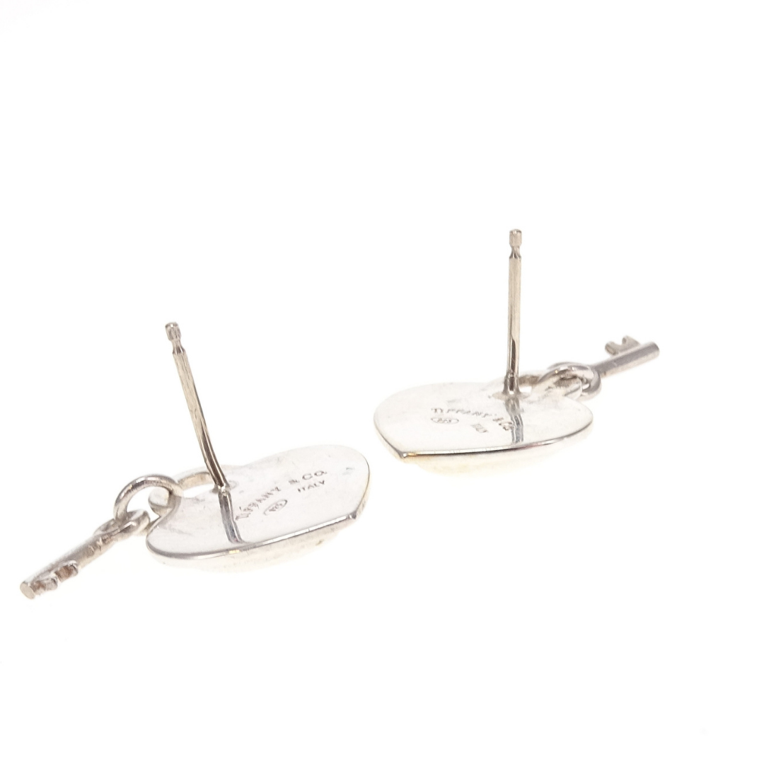 Tiffany & Co Heart Padlock and Key Earrings Sterling Silver