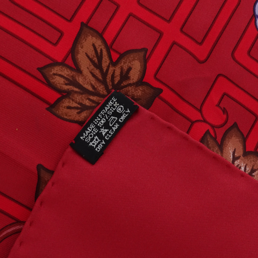 Hermes Turandot 90cm Silk Scarf Red