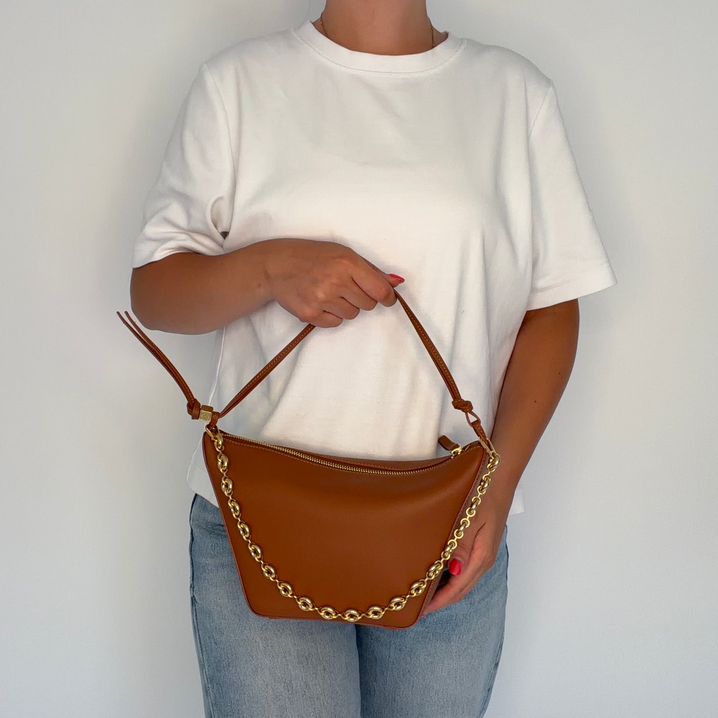 Loewe Hammock Hobo Mini  Tan Leather with Donut Chain