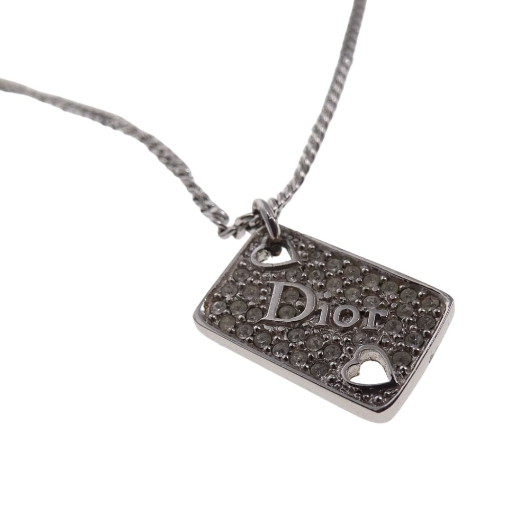 Dior Necklace Playing Card Strass Charm Pendant Vintage