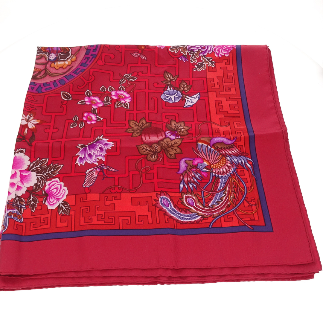 Hermes Turandot 90cm Silk Scarf Red