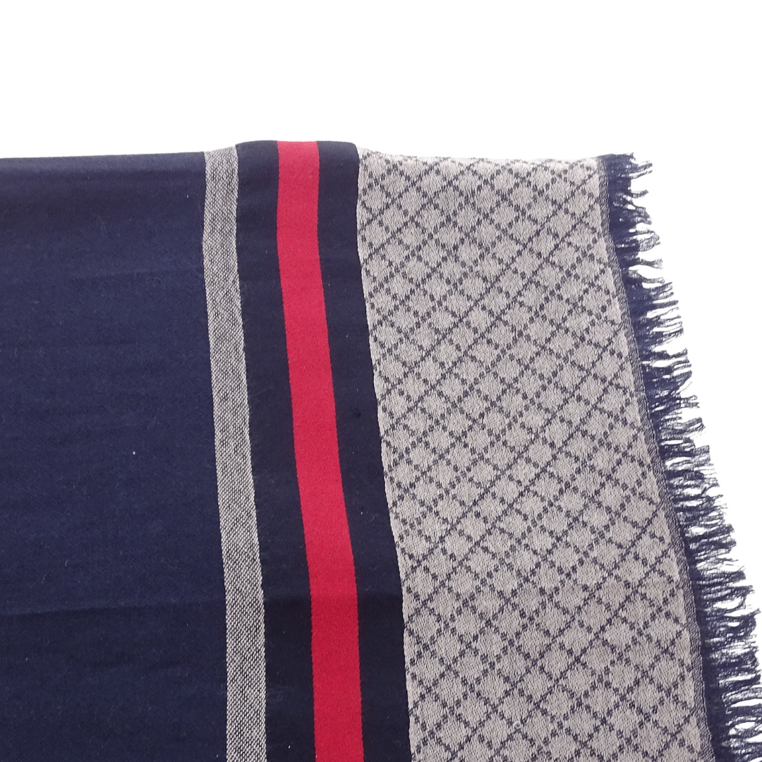 Gucci Wool & Silk Diamante Web Pattern Grey Shawl