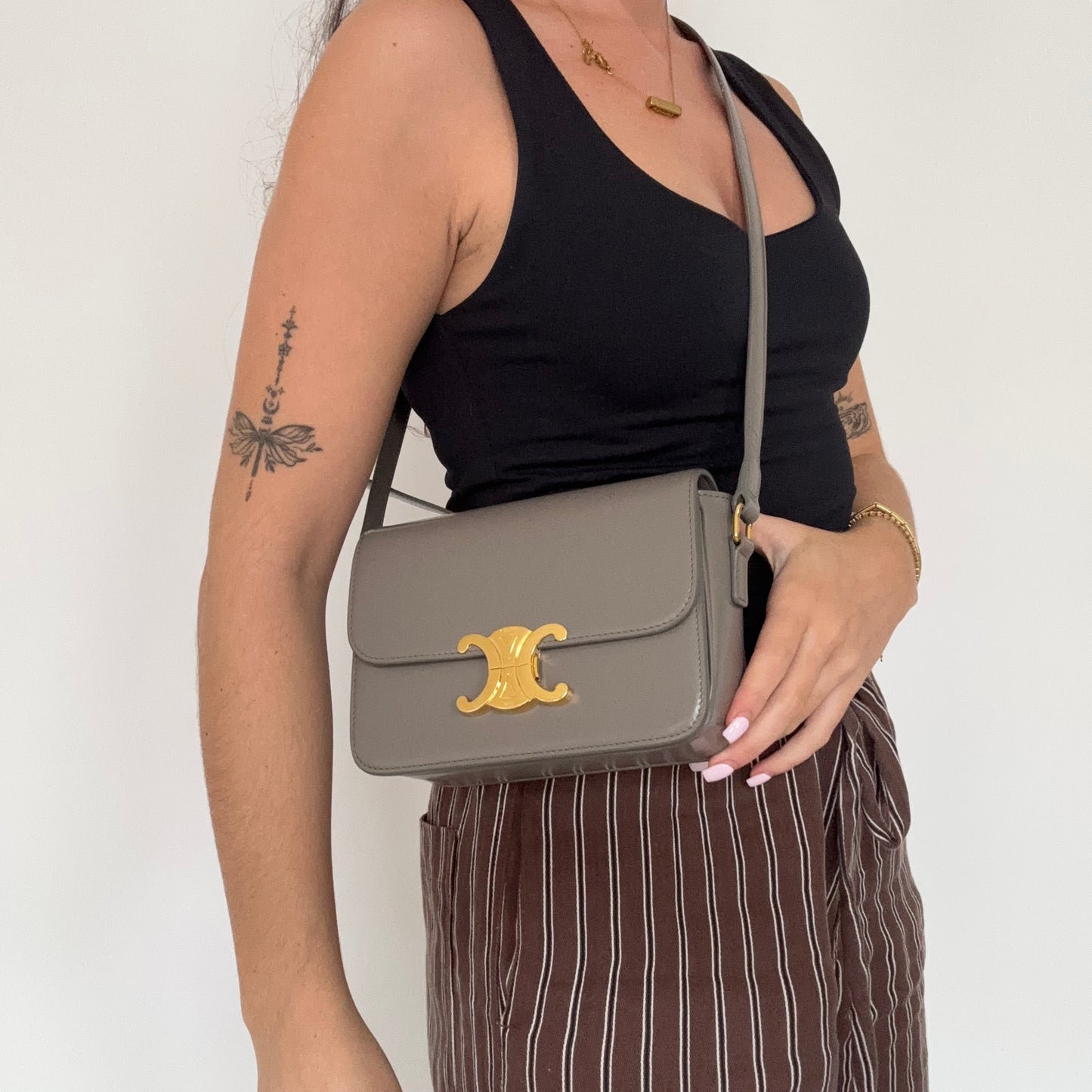 Celine Triopmhe Teen Clay Smooth Leather GHW