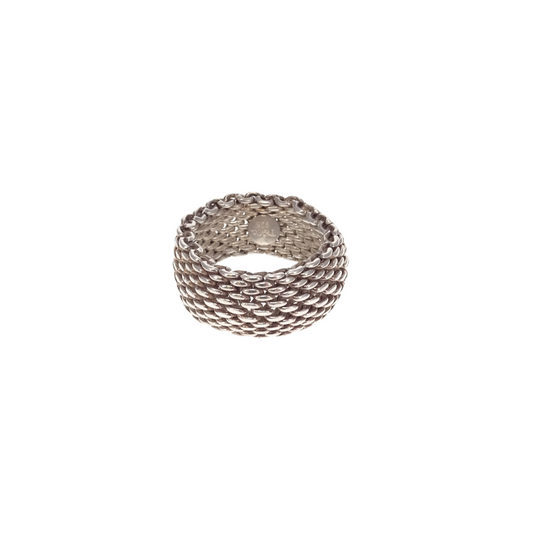 Tiffany & Co Somerset Mesh Ring Sterling Silver (size 55)