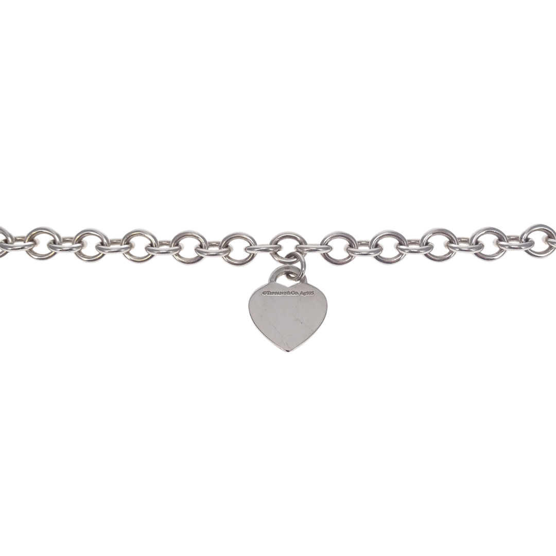 Tiffany & Co Sterling Silver RTT Choker With Heart Pendant 925