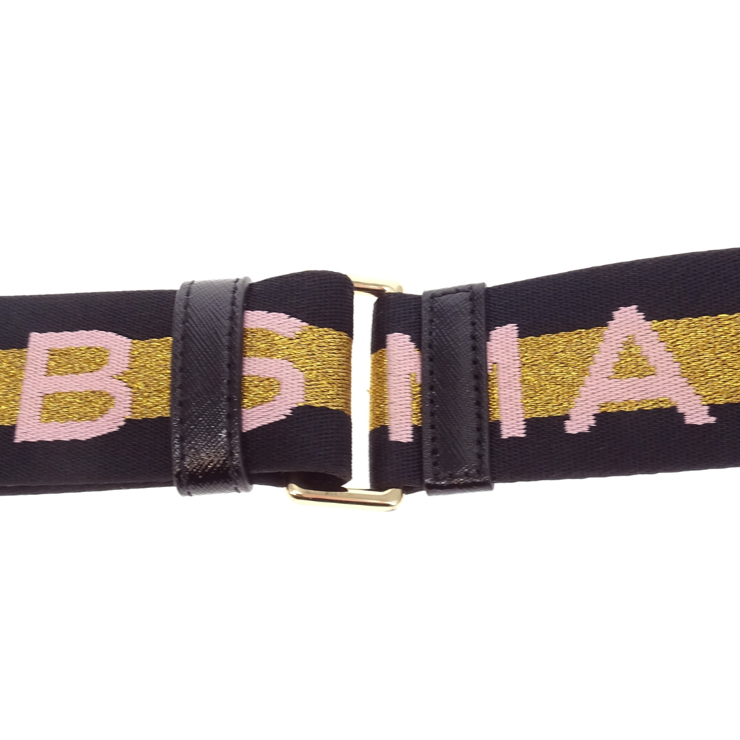 Marc Jacobs Logo Strap Black/Gold/Pink