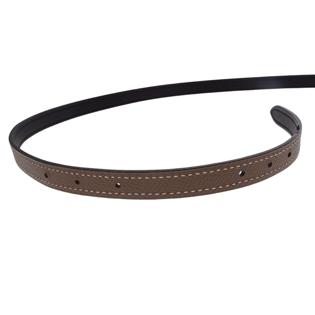 Hermes 13mm Belt with Focus Buckle Noir/Etoupe 75mm